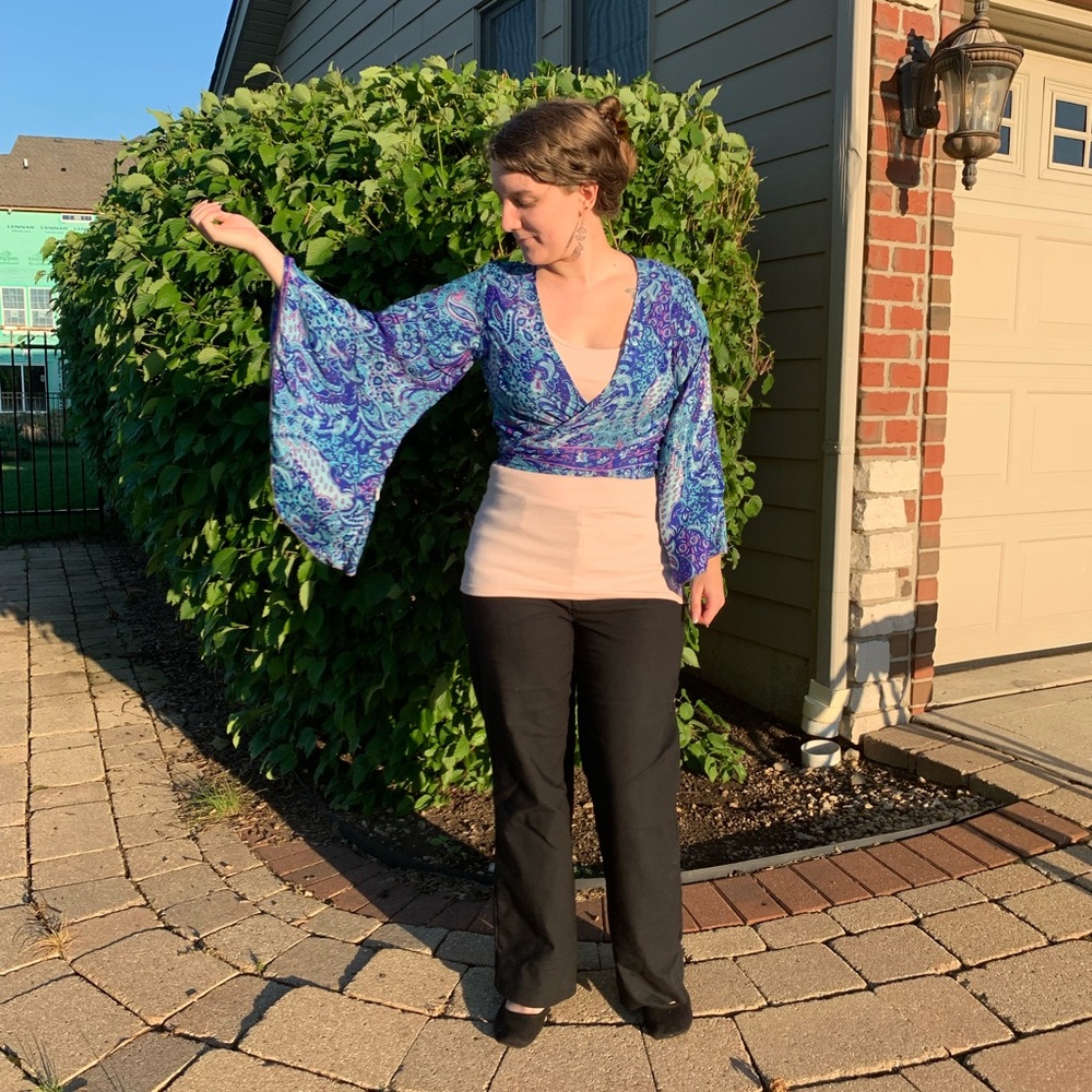 Sari Silk Wrap Top, NWT, One Size Fits Most S-L, Handmade in India